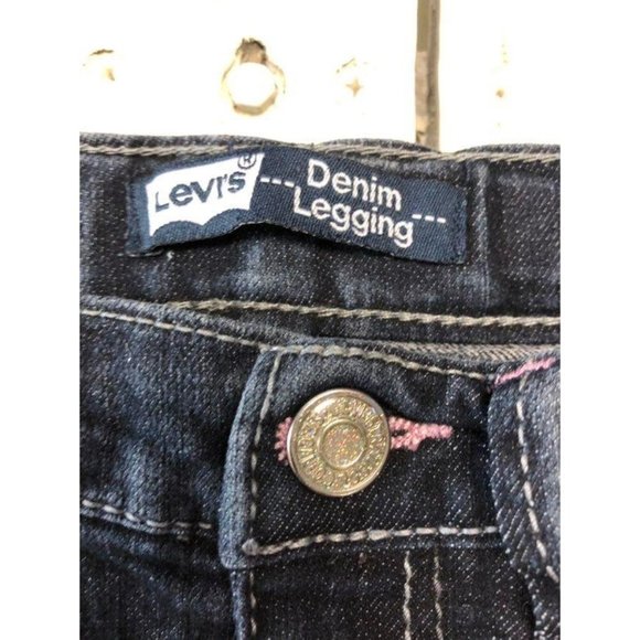 Levis Denim Leggings Infant Girls 1-2yrs Used Butterfly Pockets - Picture 4 of 9